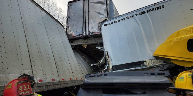 The crash took place after drivers said they experienced a "blanket of white" on the highway.