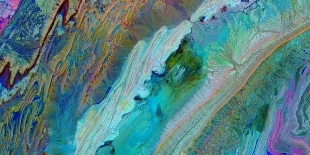 The Anti-Atlas Mountains are seen above. (NASA/METI/AIST/Japan Space Systems, and U.S./Japan ASTER Science Team)