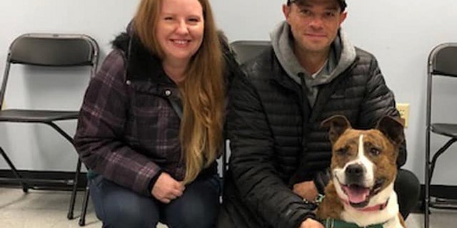 Ray Kinz, right, with his new dog Bonita.