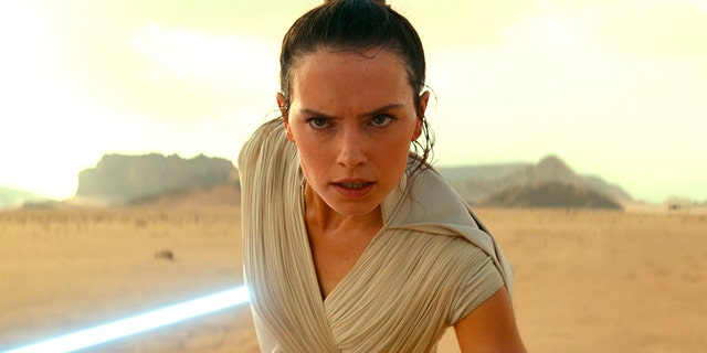 This image released by Disney/Lucasfilm shows Daisy Ridley as Rey in a scene from "Star Wars: The Rise of Skywalker."