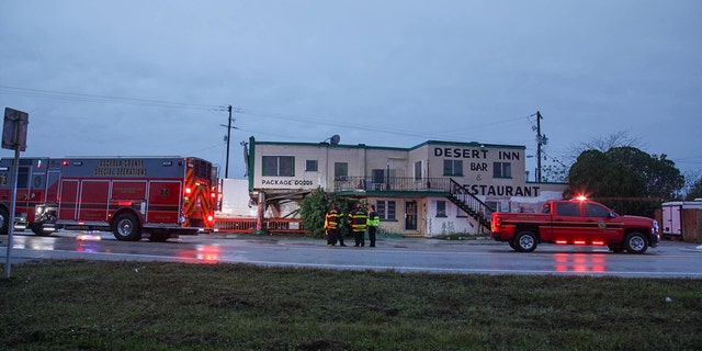 Emegency crews were investigating after a tractor trailer destroyed the Desert Inn and Restaurant in Yeehaw Junction, Fla., Sunday. 