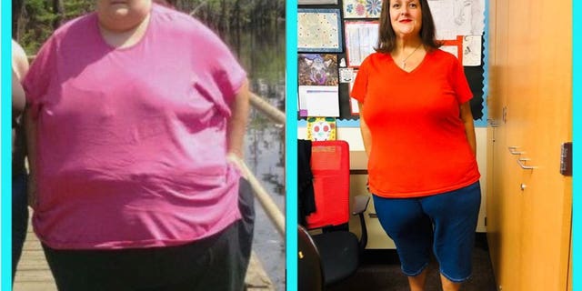 Teresa Marie, 41, from Long Beach, California, before and after her 350-pound weight loss.