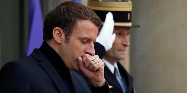 French President Emmanuel Macron is under pressure as protests continue against his proposed pension reform plans. (AP)