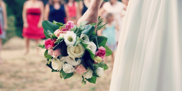 A video posted on Instagram shows an elderly woman being shoved by a group of women during the bouquet toss ceremony.