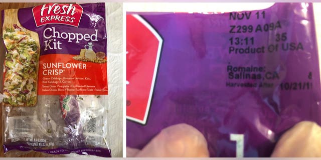 An example of an affected salad kit.