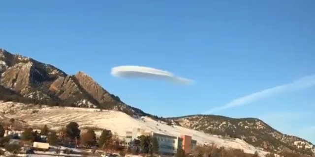 The lenticular cloud hovered over the area for 60 to 70 minutes, according to forecasters.