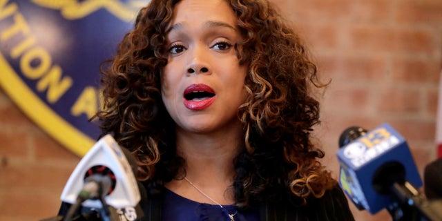 Maryland State's Attorney Marilyn Mosby speaks during a news conference Dec. 3, 2019, in Baltimore. (Associated Press)