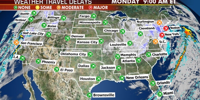 Nor'easter to bury Northeast in snow as deadly storm blamed for pileups, crashes snarl travel 3 The nor'easter will impact travel particularly along the East Coast on Monday.