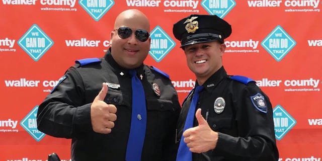 Walker County Sheriffs T.J. Armstrong and Nick Smith. Armstrong is the public information officer and Smith is the officer who received a complaint from the Freedom From Religion Foundation about asking the community to pray in the wake of tragedies.