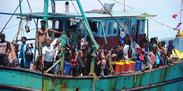 Australia reportedly created fake, negative horoscope posters aimed at deterring Sri Lankan asylum-seekers from trying to enter Australia by boat. Immigrants are pictured here in June 2016 aboard a ship bound for Australia.