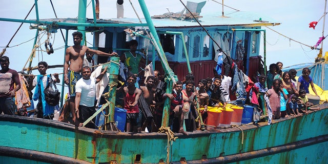 Australia reportedly created fake, negative horoscope posters aimed at deterring Sri Lankan asylum-seekers from trying to enter Australia by boat. Immigrants are pictured here in June 2016 aboard a ship bound for Australia.