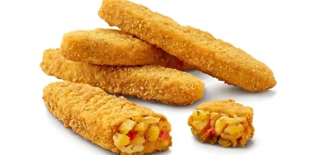 The bread crumbed bites will be filled with red pepper, sundried tomato pesto, split peas and rice, and will retail for about $4.30.