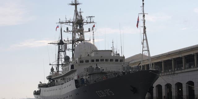 The Russian spy ship Viktor Leonov in 2014