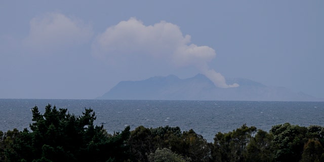 Plumes of steam rise above White Island off the coast of Whakatane, New Zealand, Wednesday, Dec. 11, 2019.
