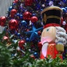 A toy soldier looks out from FOX Square in New York City.
