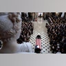 A military honor guard moves the casket of Rep. Elijah Cummings into Statuary Hall at the U.S. Capitol in Washington, Oct. 24, 2019.