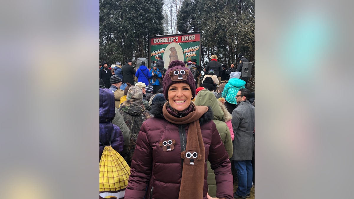 Janice at Gobbler's Knob in Punxsutawney, Pa. in 2017. 