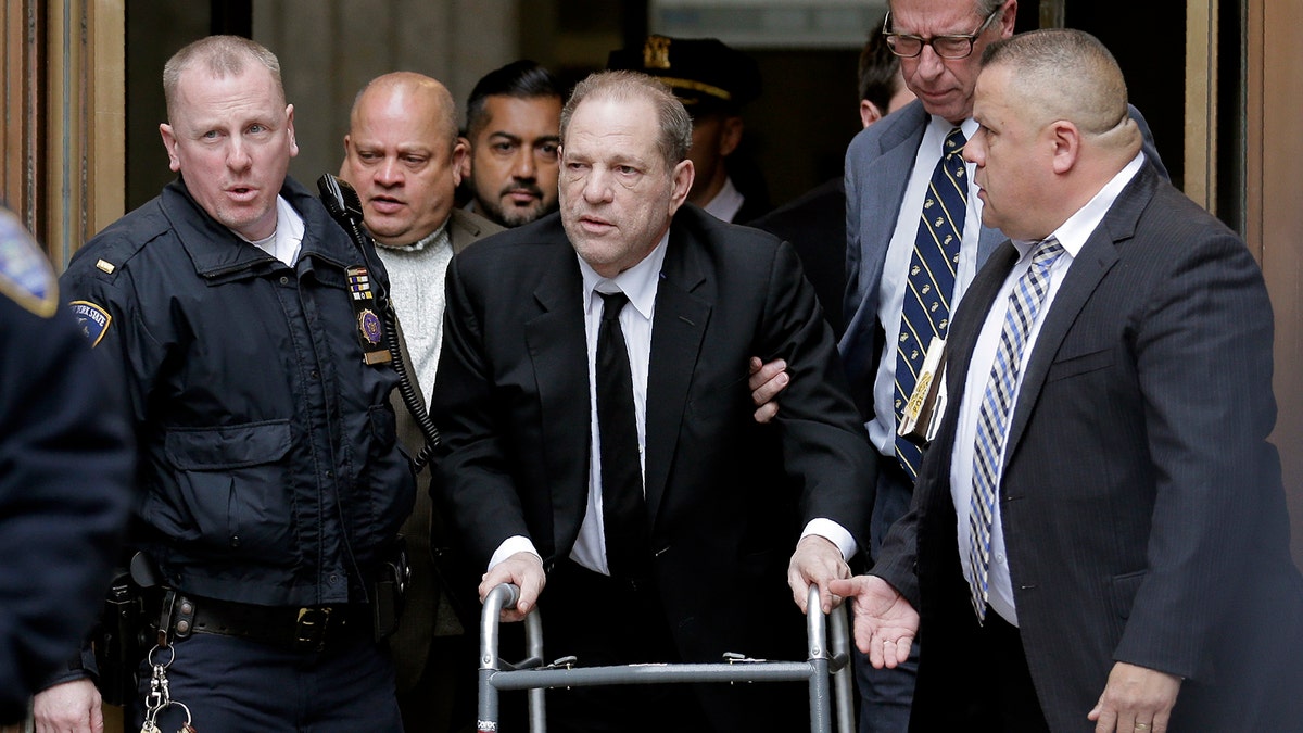 Harvey Weinstein leaves State Supreme Court in New York, Monday, Jan. 6, 2020. The disgraced movie mogul faces allegations of rape and sexual assault.