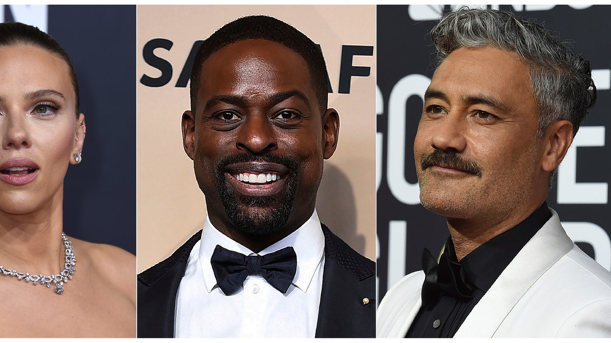 From left -- Scarlett Johansson, Sterling K. Brown and Taika Waititi, who will join Roman Griffin Davis, Jason Bateman, Lili Reinhart and Kaitlyn Dever as presenters at the 26th annual Screen Actors Guild Awards on Sunday, Jan. 19, 2020. 