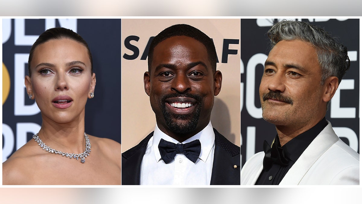 From left -- Scarlett Johansson, Sterling K. Brown and Taika Waititi, who will join Roman Griffin Davis, Jason Bateman, Lili Reinhart and Kaitlyn Dever as presenters at the 26th annual Screen Actors Guild Awards on Sunday, Jan. 19, 2020.