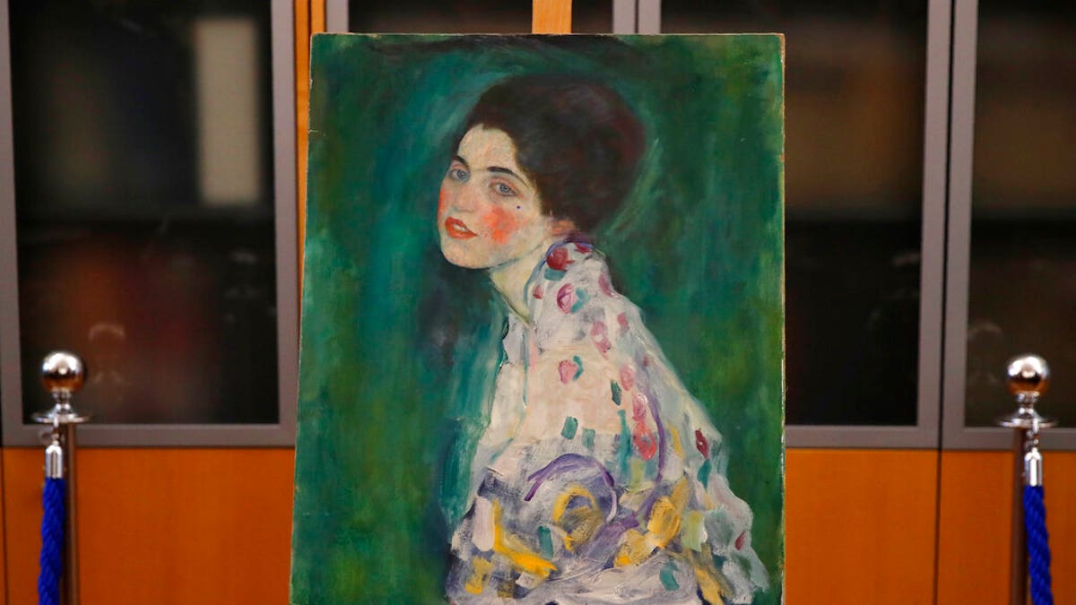 Klimt's "Portrait of a Lady" was reported stolen from the Ricci Oddi in Feb. 1997. (AP Photo/Antonio Calanni)