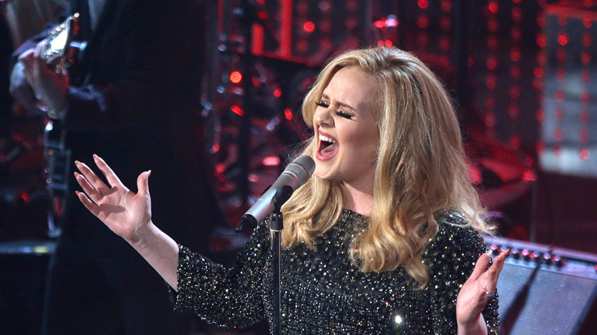 Adele performs "Skyfall" onstage during the Oscars held at the Dolby Theatre on Feb. 24, 2013.