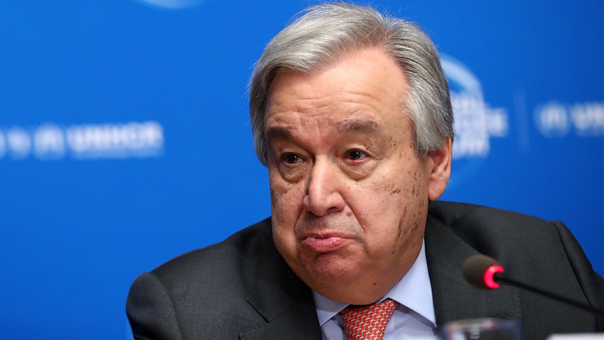 U.N. Secretary-General Antonio Guterres warned Monday that global political tensions “at their highest level this century” are escalating and “leading more and more countries to take unpredicted decisions with unpredictable consequences and a profound risk of miscalculation.” (REUTERS/Denis Balibouse/File Photo/File Photo)