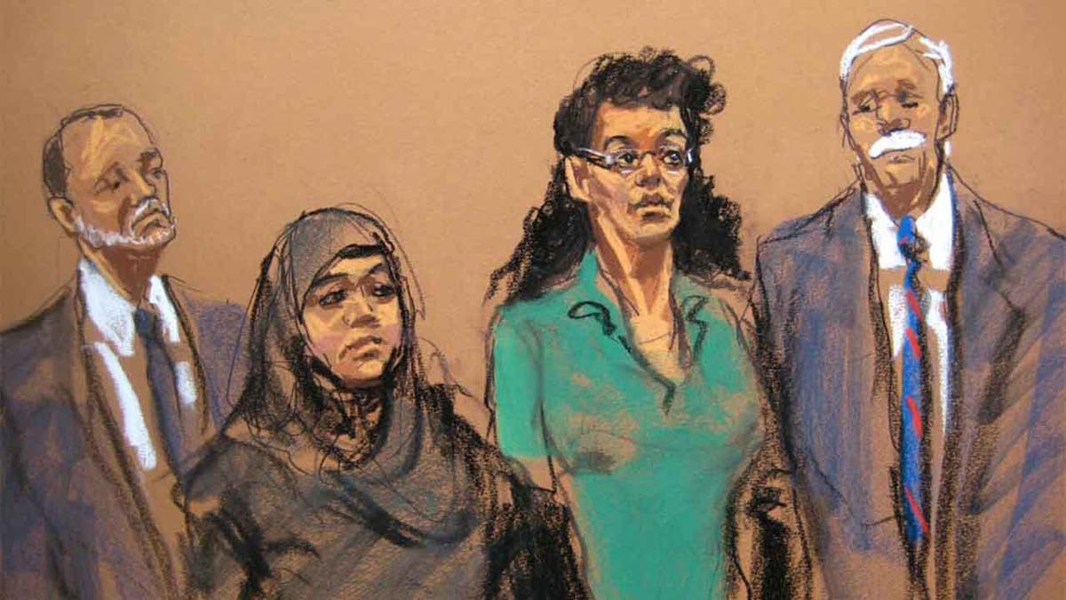 Seen here in an illustration, Asia Siddiqui and Noelle Velentzas were "inspired by radical Islam" and taught each other chemistry and electrical skills necessary to build explosives and detonating devices, authorities said. (AP)