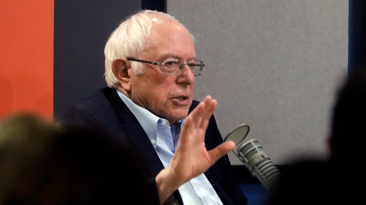 Democratic presidential candidate Sen. Bernie Sanders, I-Vt., speaks during a forum broadcast on radio in a New Hampshire Public Radio station, Sunday, Jan. 19, 2020, in Concord, N.H. (AP Photo/Steven Senne)