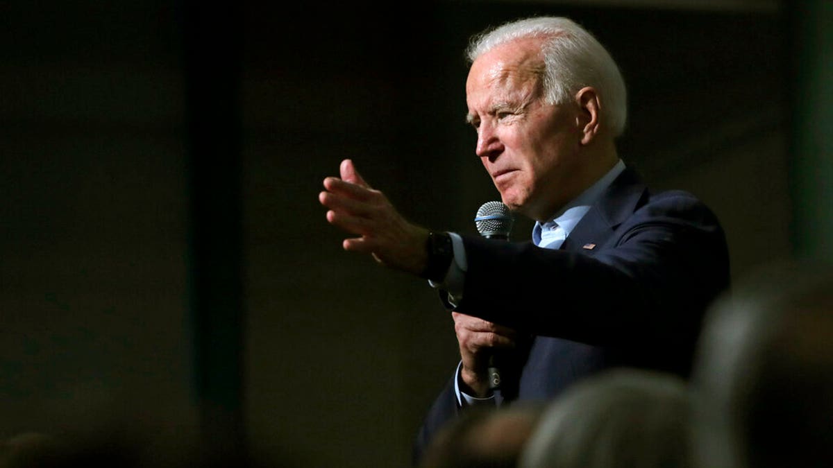Democratic presidential candidate former Vice President Joe Biden addresses a gathering during a campaign stop in Exeter, N.H., Monday, Dec. 30, 2019. (AP Photo/Charles Krupa)