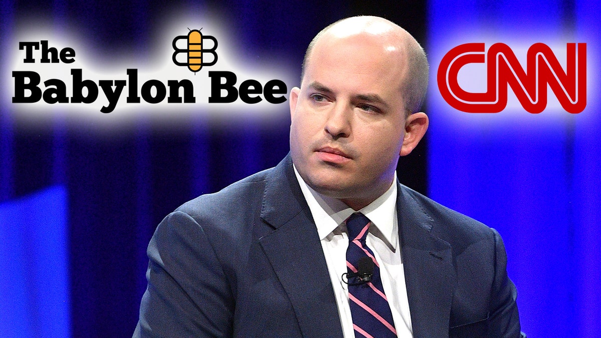 The Babylon Bee poked fun at CNN and correspondent Brian Stelter in a satirical article. (Matt Winkelmeyer/Getty Images for Vanity Fair, Montage)