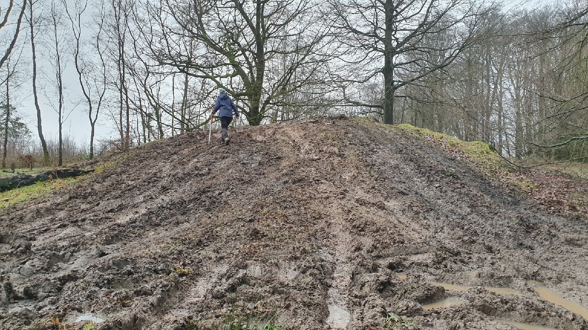 The Bronze Age burial mound was damaged by off-road vehicles.