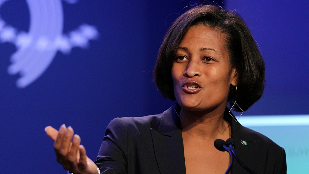Cheryl Mills, counselor and chief of staff for U.S. Secretary of State Hillary Clinton, speaks during the annual meeting of the Clinton Global Initiative (CGI) in New York, U.S., on Monday, Sept. 24, 2012. Photographer: Jin Lee/Bloomberg via Getty Images