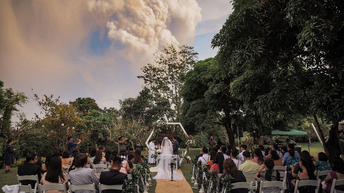 The wedding party knew of the potential for the volcano, which is located about 37 miles south of Manila, and its potential eruption.