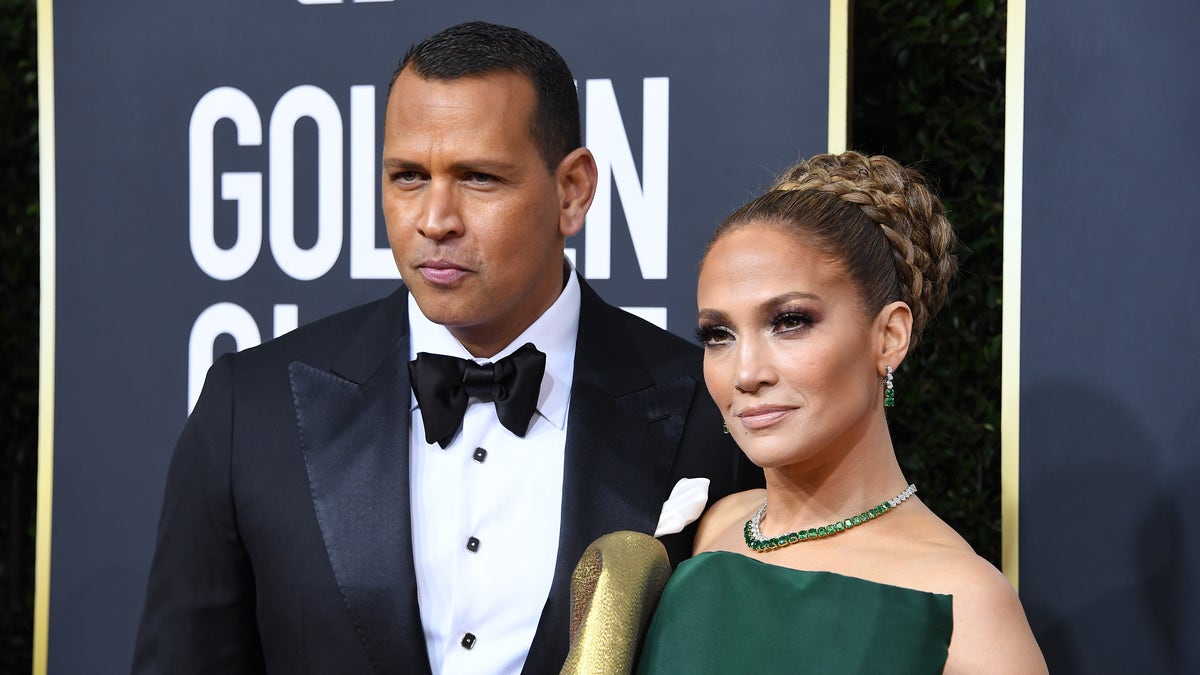 Alex Rodriguez and Jennifer Lopez attend the 77th Annual Golden Globe Awards at The Beverly Hilton Hotel on January 05, 2020 in Beverly Hills, California. 