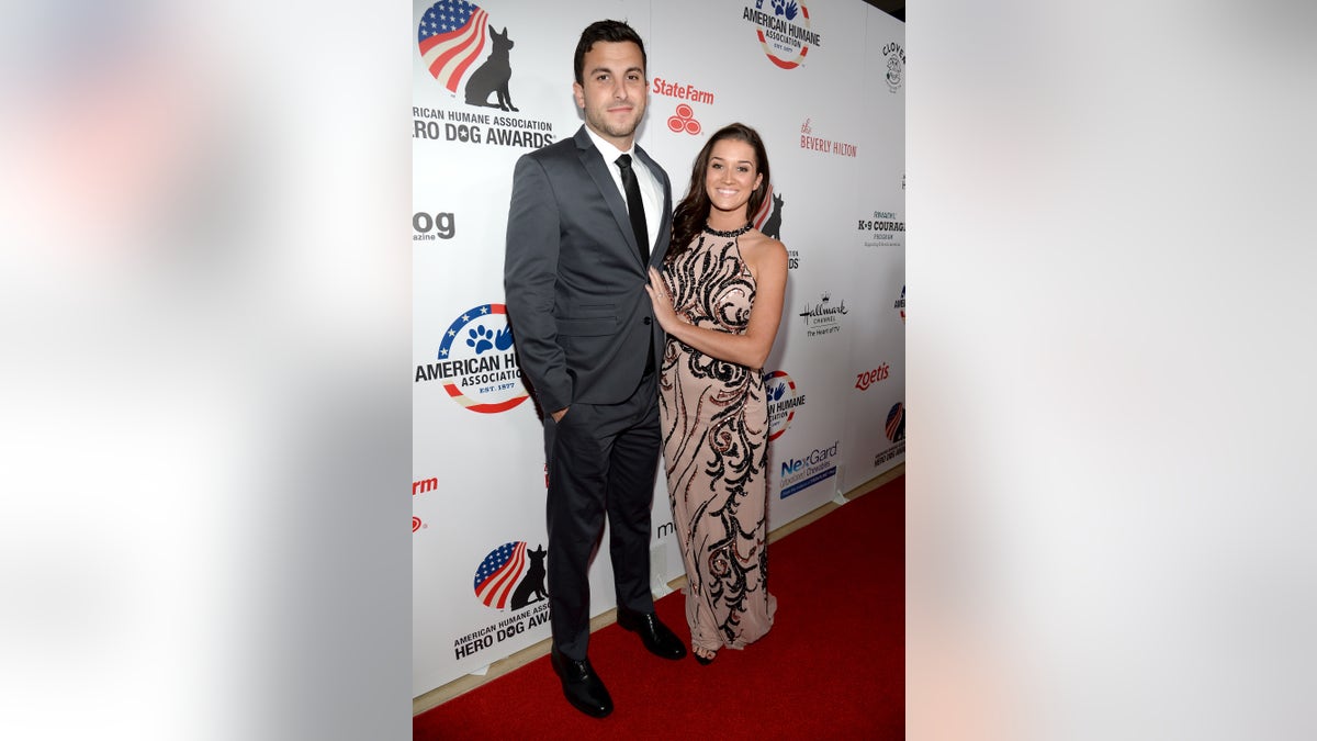 TV personalities Tanner Tolbert (L) and Jade Roper attend the American Humane Association's 5th Annual Hero Dog Awards 2015 at The Beverly Hilton Hotel on September 19, 2015 in Beverly Hills, California. (Photo by Chris Weeks/Getty Images for American Humane Association)