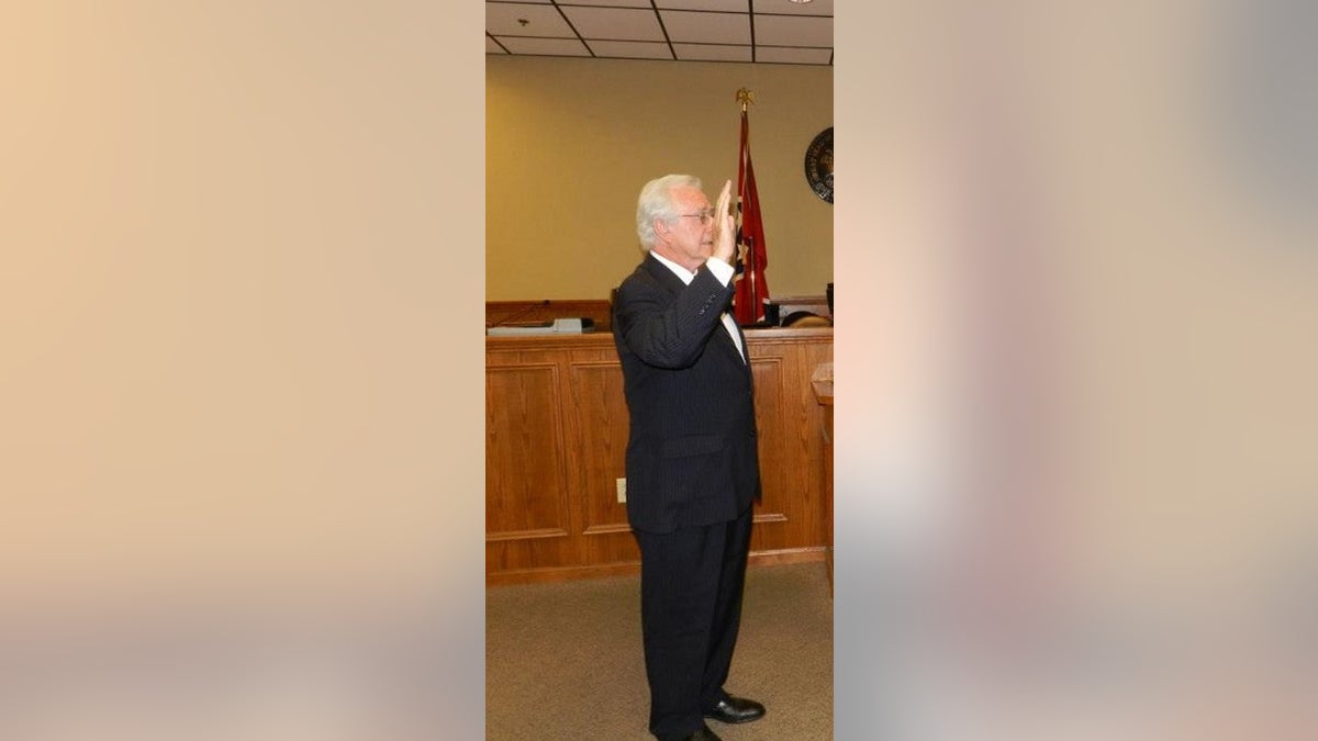 Tennessee Judge Haywood Barry being sworn into office in 2014. Barry apologized Thursday for racially charged comments he made in court.