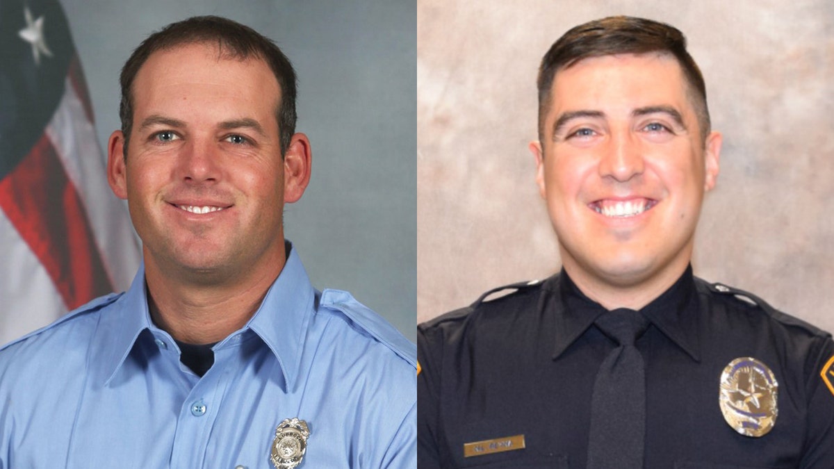 Lubbock Firefighter Lt. David Hill (left) and Police Officer Nicholas Reyna (right) were killed when they were hit by a vehicle while responding to a series of crashes on an interstate as wintry weather was reported in the area.