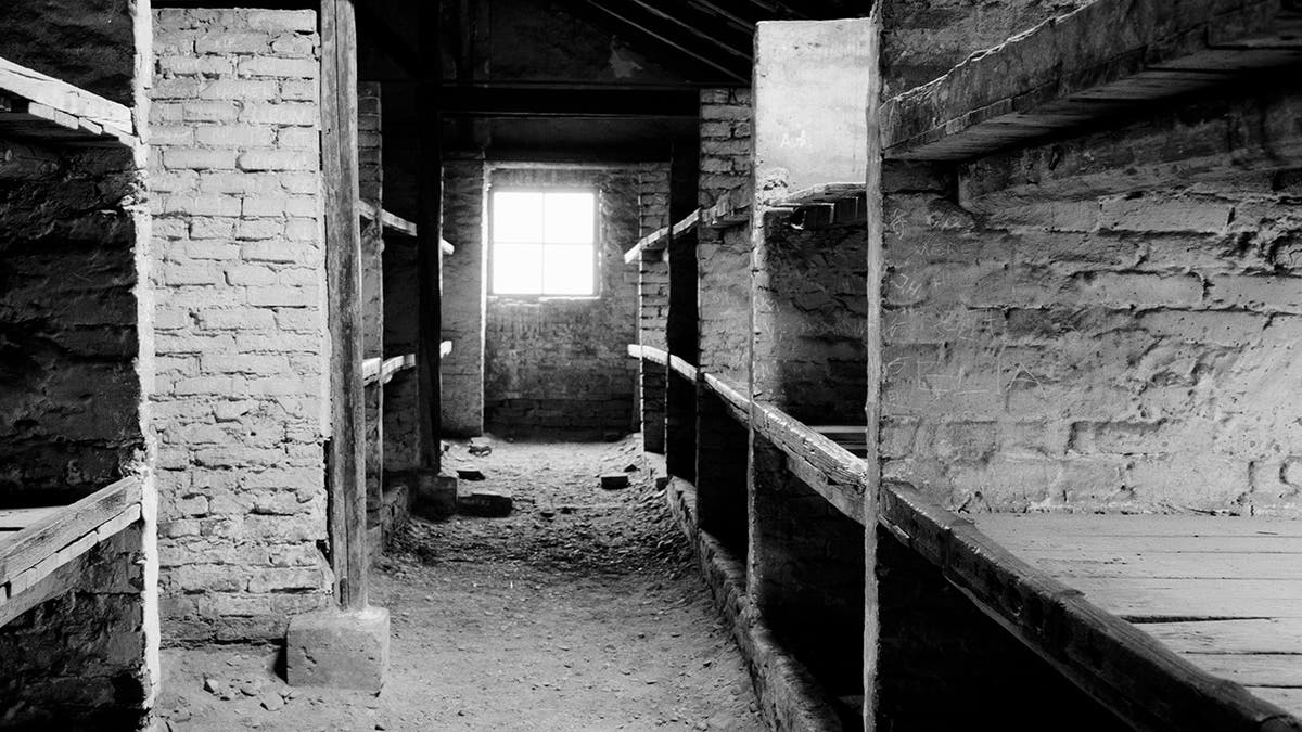 A view inside a prisoner barracks in the former Nazi death camp of Auschwitz Birkenau or Auschwitz II in Oswiecim, Poland. (AP Photo/Markus Schreiber)