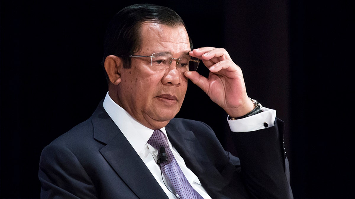 Cambodia's Prime Minister Hun Sen adjusts his glasses during the 25th International Conference on The Future of Asia on May 30, 2019 in Tokyo, Japan. (Photo by Tomohiro Ohsumi/Getty Images)