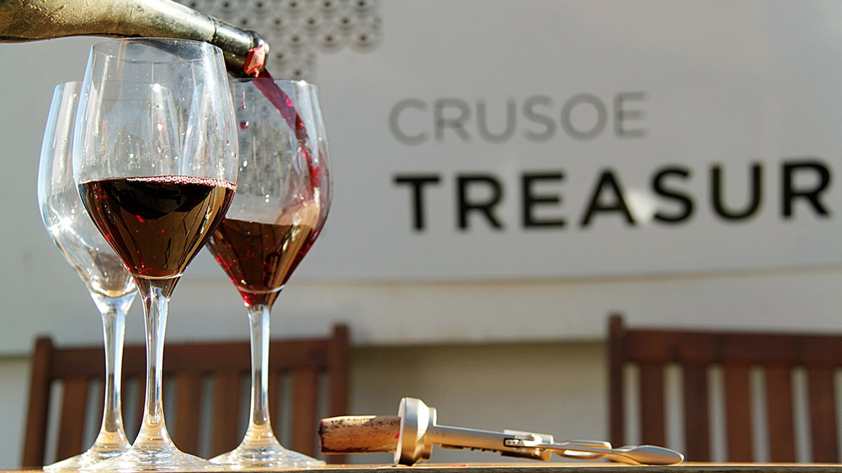 Crusoe Treasure whites and reds wines with vestiges of seaweed still attached to the bottle which buyers find part of the charm.