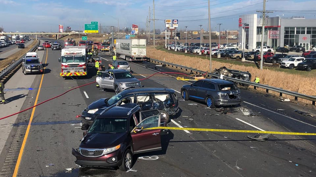 The crash happened on the northbound lanes of Interstate 65 around 11 a.m. on Sunday.