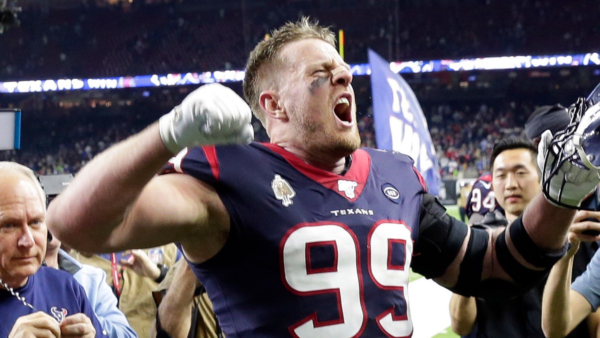 Texans defensive end J.J. Watt is the best player in the history of the franchise. (AP Photo/Michael Wyke)