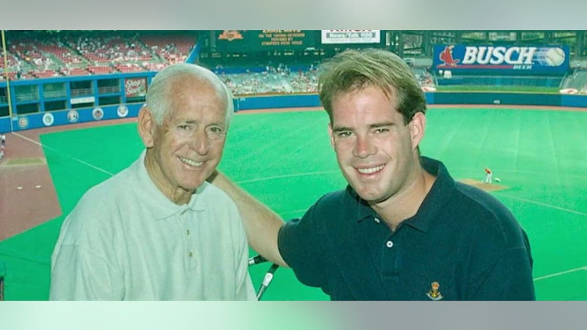Joe Buck is seen with his father, legendary sportscaster Jack Buck, who died in 2002.