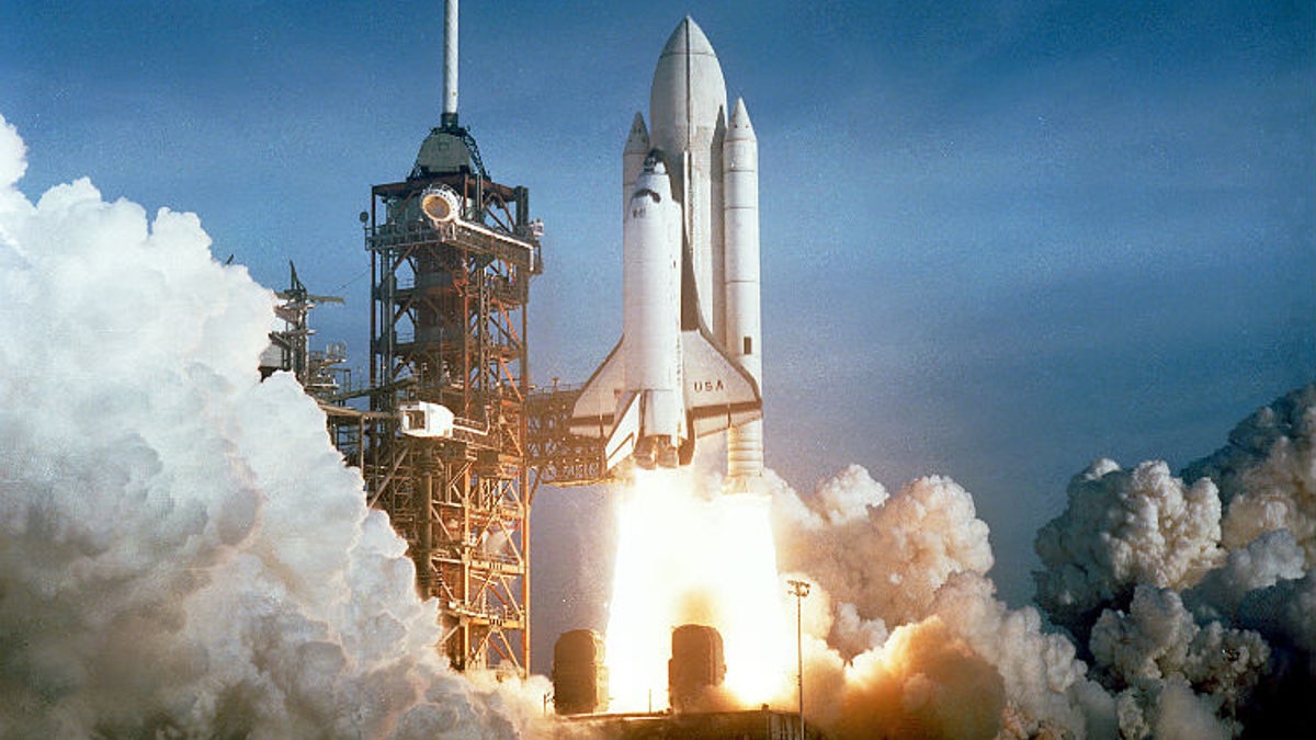 The first launch of the space shuttle Columbia, and the first launch of the space shuttle. More than two decades later, Columbia would make its final (and disastrous) flight where all seven astronauts on board were killed in a fiery crash. Image: NASA.