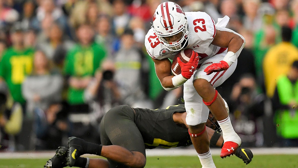 Running back Jonathan Taylor was drafted by the Indianapolis Colts in the second round. (AP Photo/Mark J. Terrill)