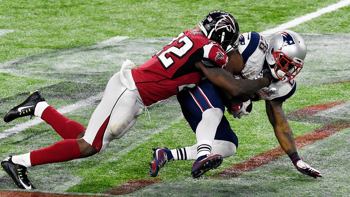 Keanu Neal was close to the tackles record, but came up short.. (Photo by Focus on Sport/Getty Images)