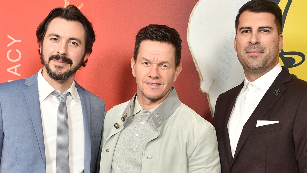 Brian Lazarte, left, Mark Wahlberg, and James Lee Hernandez, right, attend the LA Premiere Of HBO's "McMillion$ at the Landmark Theater on January 30, 2020 in Los Angeles, Calif. (Photo by Gregg DeGuire/FilmMagic)