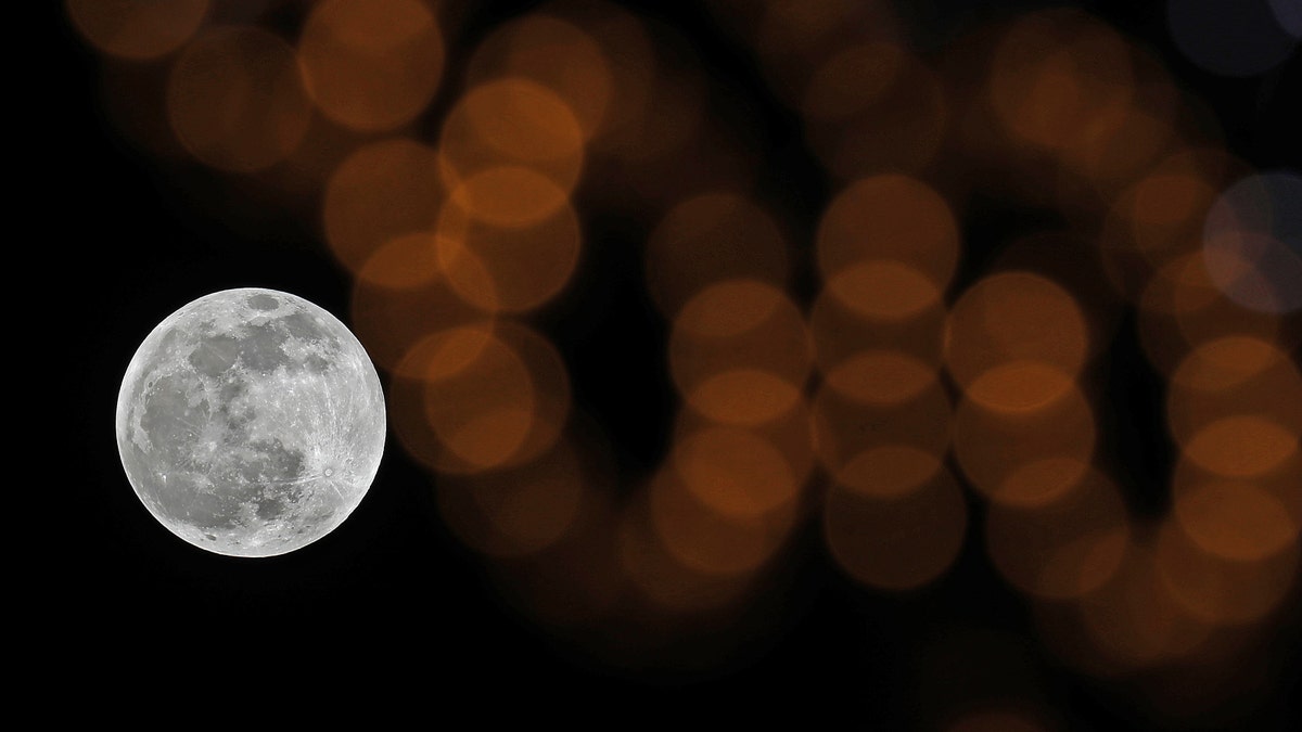 The Moon is seen during partial lunar eclipse over Istanbul, Turkey on January 10, 2020. (Photo by Isa Terli/Anadolu Agency via Getty Images)
