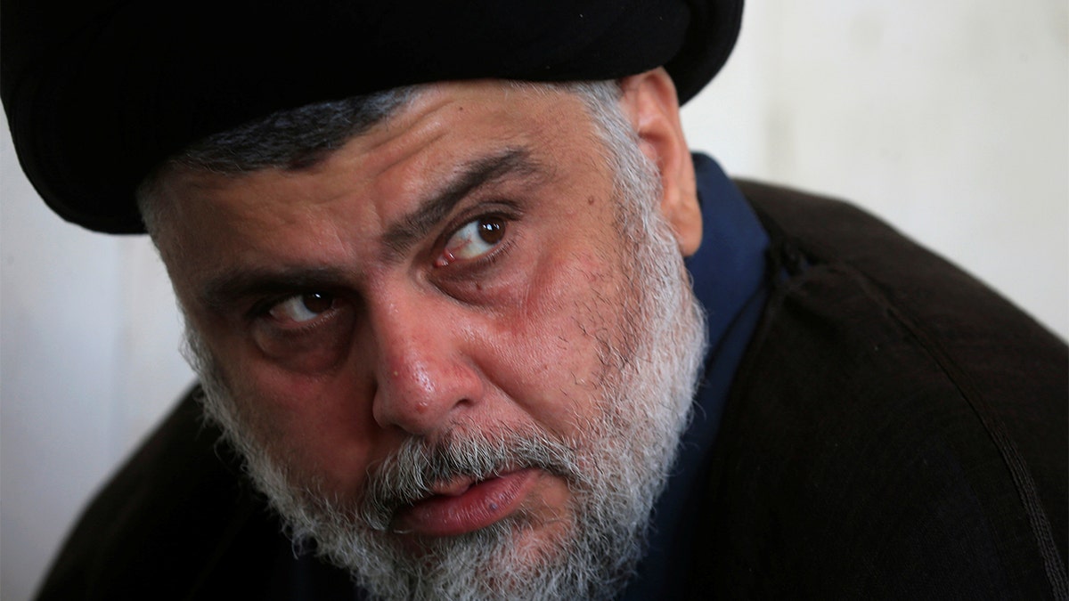 Iraqi Shi'ite cleric Muqtada al-Sadr attends Friday prayer at the Kufa mosque in Najaf, Iraq November. (REUTERS/Alaa al-Marjani)